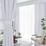 BUHUA Greyish White Blackout Curtains with Wave Line and Dots Printed Grommet Top Drapes Thermal Insulated Blackout Window Curtain for Bedroom Living Room 52W×84L Inch Lenght 2 Panels