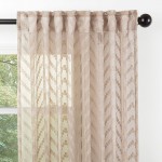 Chanasya 2-Panel Embroidered Design Textured Sheer Curtain Panels for Windows Living Room Bedroom Kitchen Patio Office Semi Translucent Window Drapes for Home Decor 52 x 63 Inches Long Tan