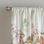 CHF Watercolor Floral Print Flip Over Rod Pocket Single Curtain Panel 84 in Spice