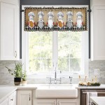 Curtain Valances for Kitchen Windows Chef Gnome Black White Buffalo Check Privacy Rod Pocket Drape Elf Doll Pot Chopping Board Shovel Window Valance Toppers for Living Room Bathroom Cafe Home Decor