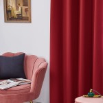 Deconovo Christmas Red Curtains 84 Inch Length Blackout Curtains Thermal Curtain Panels for Living Room Bedroom True Red 52x84 Inch 2 Panels