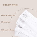 Deconovo White Sheer Curtains 84 Inch Length 2 Panels Set Grommet Voile Curtains Wave Line with Dots Printed Elegant Home Decoration52W x 84L Inch White Silver 2 Panels