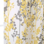 DriftAway Leah Abstract Floral Blossom Ink Painting Room Darkening Thermal Insulated Grommet Unlined Window Curtains 2 Panels Each Size 52 Inch by 84 Inch Golden Yellow Silver Gray