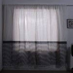 Estmy Turkish Farmhouse Curtains for Bedroom Living Room 84 Inches Long 2 Panel Boho Tassel Black and White Striped Country Cotton Window Curtains and Drapes Semi Blackout 84’’L x 52’’W Black