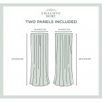 Exclusive Home Curtains Nagano Medallion Belgian Linen Window Curtain Panel Pair with Rod Pocket 54x84 Taupe 2 Count