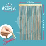 Glitter String Doorway Curtains 2 PC Adds Glamour to Any Space Golden Room Divider w Silver Tinsel Gives a Sparkling Beaded Curtain Look 0 Beads Room Decor to Bring Joy and Dazzle Your Guests