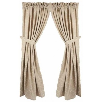 Home collection by Raghu 2-Piece Candlewicking Panels 72 by 63-Inch Taupe
