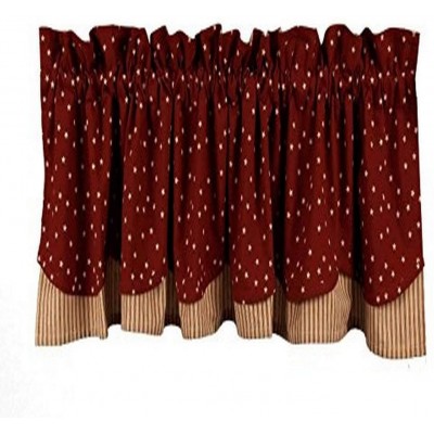 Home Collection by Raghu Salem Star Fairfield Valance 72 by 15.5-Inch Barn Red Nutmeg