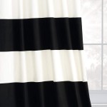 HPD Half Price Drapes Horizontal Stripe Curtains For Living Room 50 X 84 1 Panel PRCT-HS06-84 Onyx Black & Off White