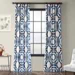 HPD Half Price Drapes Printed Cotton Curtains For Living Room 50 X 84 1 Panel PRTW-D23B-84 Mecca Blue