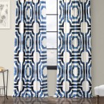 HPD Half Price Drapes Printed Cotton Curtains For Living Room 50 X 84 1 Panel PRTW-D23B-84 Mecca Blue