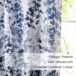 KGORGE Blackout Curtains & Drapes Boho Home Office Artistic Decor with Vivid Watercolor Floral Painting Thermal Insulated Energy Efficient Shades for Bedroom Living Room Blue W 52x L 84 1 Pair