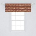Lunarable Aztec Window Valance Ornate Rich Motifs in Autumn Colors Geometric and Floral Design Old Tribal Curtain Valance for Kitchen Bedroom Decor with Rod Pocket 54 X 18 Orange Yellow Blue