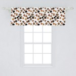 Lunarable Mocha Window Valance Cartoon Style Various Cups Coffee Tones Pattern on a Plain Background Cartoon Theme Curtain Valance for Kitchen Bedroom Decor with Rod Pocket 54 X 18 Multicolor
