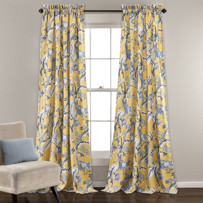 Lush Decor Curtains Dolores Darkening Window Panel Set for Living Dining Room Bedroom Pair 84 in x 52 in Yellow 2 Count