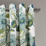 Lush Decor Floral Paisley Window Curtain Panel Set of 2 84 in x 52 Pair Blue