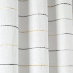 Lush Decor Ombre Stripe Yarn Dyed Cotton Window Curtain Panel Pair 84 Long x 40 Wide Yellow & Gray