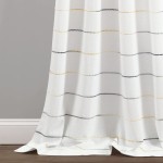 Lush Decor Ombre Stripe Yarn Dyed Cotton Window Curtain Panel Pair 84 Long x 40 Wide Yellow & Gray
