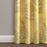 Lush Decor Yellow and Gray Linear Tree Blackout Grommet Window Curtain Panel Pair 84 x 38 84 in x 38 in Yellow & Gray