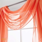 MEMIAS Luxury Window Sheer Elegant Voile Curtain Scarf for Home Birthday Party Wedding Decoration 1 Panel 54 W x 144 L Coral Orange