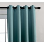 MIUCO Room Darkening Curtains Textured Grommet Thermal Insulated Blackout Curtains for Bedroom Set of 2 52x95 Inch Teal