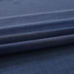 Navy Curtains 96 Inches Long for Living Room Pair Set 2 Panels Gommet Eyelet Light Voile Linen Woven Drapes Blue Semi Sheer Curtains for Dining Room Home Office Kids Room Home Decor 52x96 Inch Length