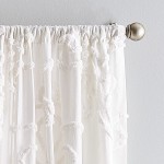 Peri Home Gates Tufted Chenille Rod Pocket Window Curtain Panel Pair 95 Winter White