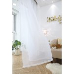 PHILEASY Window Sheer White Curtains 84 Inches Long 2 Panels White Sheer Curtains Sheer Curtain Clear Transparent Basic Rod Pocket Panel 15 Colors 10 Size for Bedroom Living Room Yard Kitchen