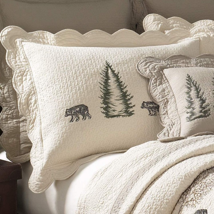 Pillow Sham Bear Creek by Donna Sharp Lodge Decorative Pillow Cover with Bear Pattern Standard
