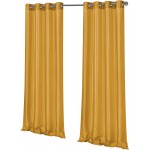 Regal Home Collections 2 Pack Semi Sheer Faux Silk Grommet Curtains Assorted Colors Gold