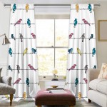 RosieLily Room Decor Bird Curtains for Livingroom Blackout Panels Room Darkening Thermal Insulated Paisley Window Curtains for Bedroom 84 Inch Length 2 Pairs Hang in Rod Pocket 52X84