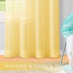 Sheer Curtains 84 Inch Length Grommet Polka Dots Semi Voile Drapes Gauze Semi Sheer Window Treatment Decor for Living Room Kids Girls Nursery Bedroom 2 Panels,Yellow