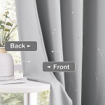StangH Room Darkening Curtains for Patio Door Blackout Thermal Insulated Grommet Curtains with Wave Line Pattern for Living Room W52 x L84 inch Silver Grey 2 Panels
