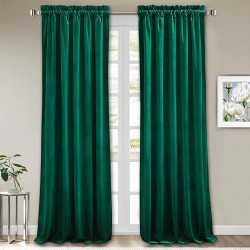 StangH Velvet Curtains Emerald Green 108 inches Luxury Home Decor Blackout Insulated Velvet Curtain Panels Extra Long Wall Backdrops for Living Room Sliding Glass Door W52 x L108-inch 2 Pieces