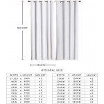 T&H Home Draperies & Curtains Set Sunflower Curtain by Simple Fresh Design White Background Window Curtain 2 Panels Curtain for Sliding Glass Door Patio Door Bedroom Living Room 80 W by 84 L