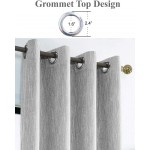 Tektrum Cotton Thermal Insulated Blackout Room Darkening Curtains with Grommet Top Home Decorative Light Blocking Elegant Drapes for Living Room Bedroom 52W x 108L Inch 2 Panels Grey