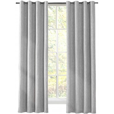 Tektrum Cotton Thermal Insulated Blackout Room Darkening Curtains with Grommet Top Home Decorative Light Blocking Elegant Drapes for Living Room Bedroom 52W x 108L Inch 2 Panels Grey