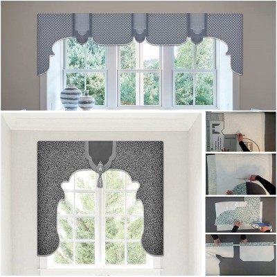 Valance Kit No Sewing 4 Lambrequin Styles Included Curtain Fit All Windows DIY Home Decor Bedroom Kitchen Dining Living Room