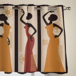 Window Curtain African Egyptian Women Home Decor Grommet Draperies 2 Panels Set for Living Room Kitchen Bedroom Traditional Afro Girl
