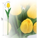 BOMAROLAN Artificial Tulip Fake Holland Mini Tulip Real Touch Flowers 24 Pcs for Wedding Decor DIY Home Party Yellow