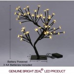 Bright Zeal 18 Battery Operated LED Cherry Blossom Tree Lights 6hr Timer Bonsai Lighted Tree Lighted Cherry Blossom Tree Light Tabletop LED Tree Lamp Home Decor Artificial Plants Light BZY
