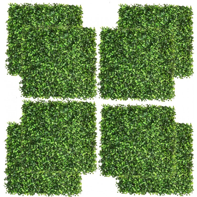 DearHouse 8 Pieces 20x 20 Artificial Boxwood Panels Topiary Hedge Plant Privacy Hedge Screen UV Protected Suitable for Outdoor Indoor Garden Fence Backyard and Decor