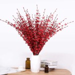 yinhua 10 Pcs 29.5 Long of Jasmine Artificial Flowers Faux Jasmine Fake Flower for Wedding DIY Floral Art Plant Home Office Party Decoration Red