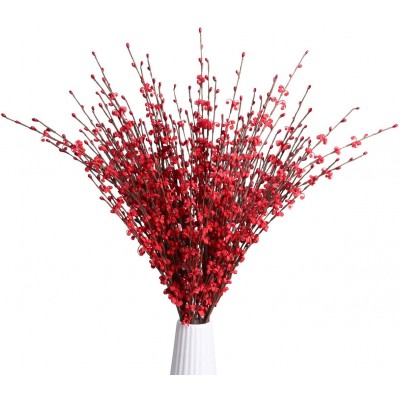 yinhua 10 Pcs 29.5" Long of Jasmine Artificial Flowers Faux Jasmine Fake Flower for Wedding DIY Floral Art Plant Home Office Party Decoration Red