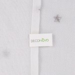 Deconovo White Rod Pocket Voile Drape Grey Star Embroideried Sheer Curtains for Bedroom 52x96