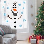 Christmas Door Stickers Decor Christmas Snowman Olaf Refrigerator Stickers Large Snowman Stickers with Snowflake Decals for Winter Funny Xmas Refrigerator Garage Door Wall Window Decorations