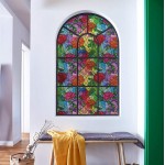 dktie Window Privacy Film Static Cling Rose Window Sticker Bathroom Glass Window Decals Non Adhesive for Home Windows 17.7x78.7