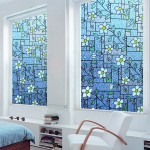 DuoFire® Decorative Repositionable Stained Non-adhesive Privacy Glass Window Film DKP107-35.5 X 78.5 Inch