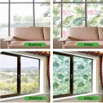 Exotic Stain Glass Window Film Privacy Multicolor for Home Office Glass Door Window Sticker Decorative 35.4 x 78.7 in