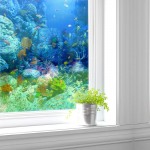 wall26 Window Film for Privacy Ocean Large Decorative Glass Sticker for Office Home Meeting Room Bathroom Self Adhesive Anti UV Removable Films 48x36 inches